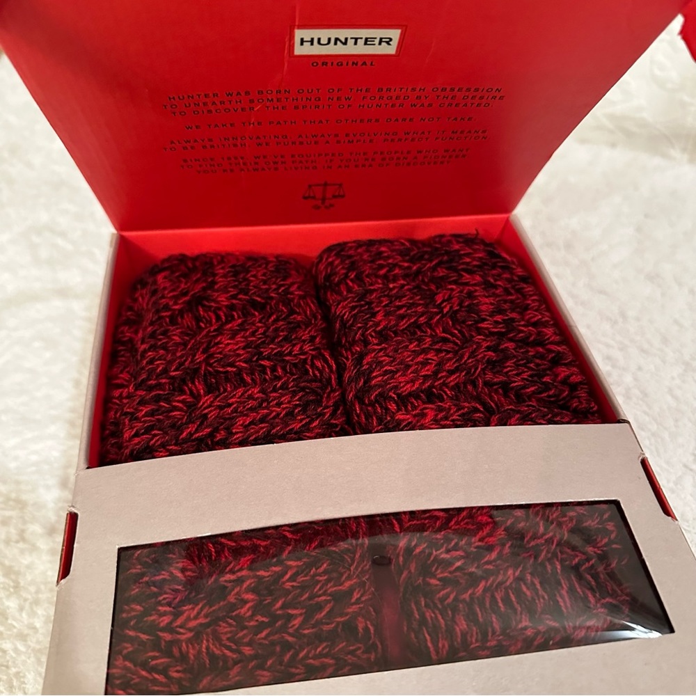 NIB NWT HUNTER Original Six-Stitch Cable Tall Boot Socks L